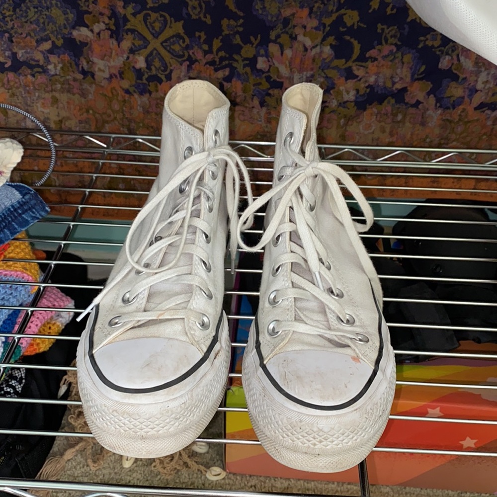 White Platform Converse